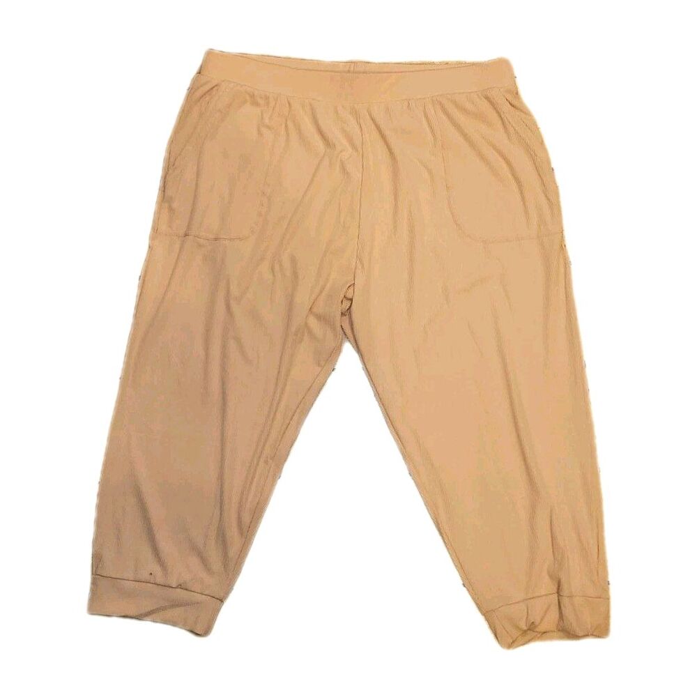 Unbranded Textured Stretchy Pants, Peachy Pink, Size 1X